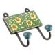 Forest Green Yellow Floral Ceramic Tiles Hook
